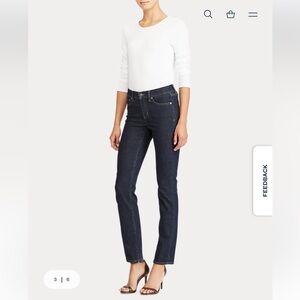 RALPH LAUREN Premier Straight Jeans Rinse Dark Wash  Women’s Size 12